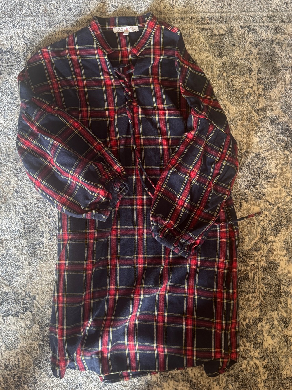 Red & Navy Plaid Tunic dress